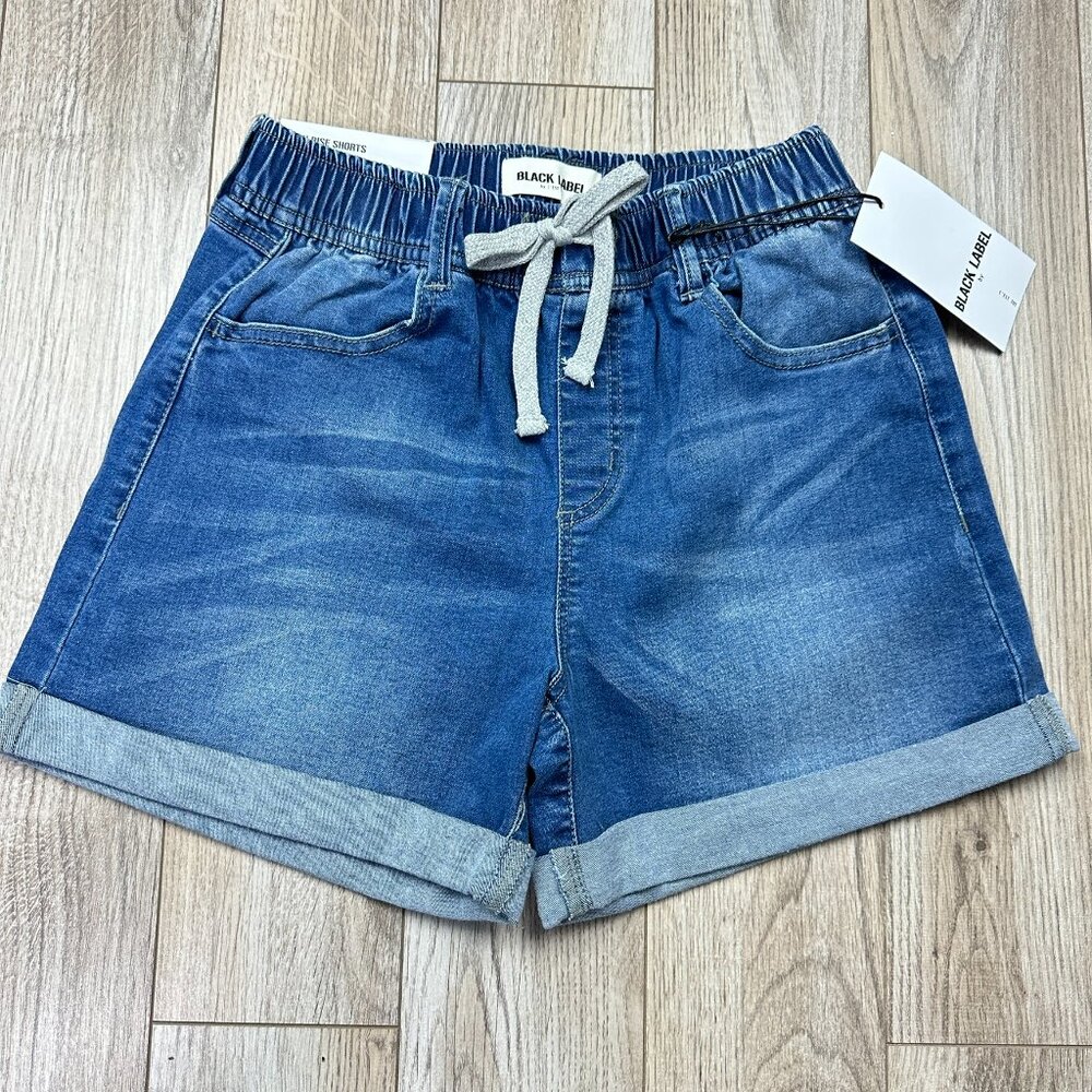 Black Label C'est Toi Medium Blue High Rise Shorts blue denim‎